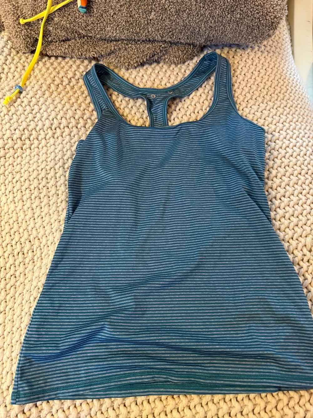 Striped Teal Racerback Tank Top